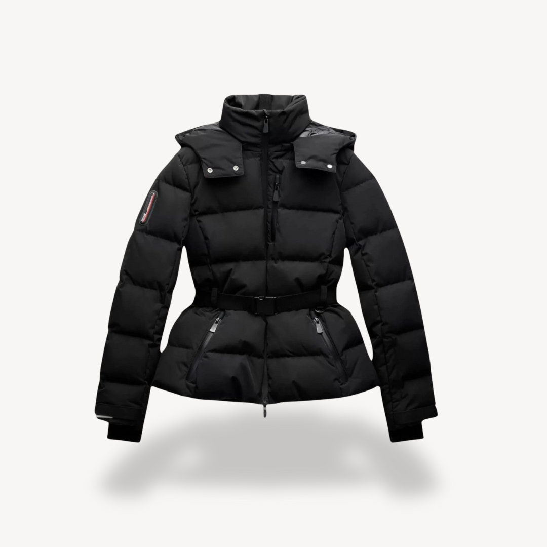Belted insulated everyday puffer jacket for women | Aria Frost -2