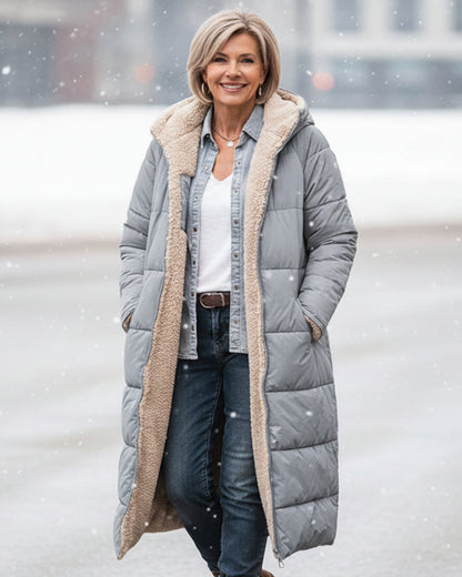 Cosy sherpa hooded winter coat for women | Eleanor -14