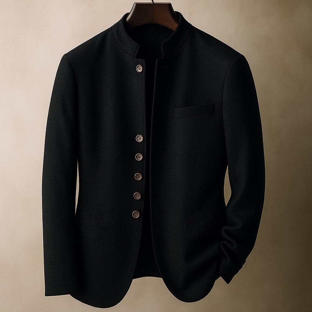 Warm wool stand-collar jacket for men | Matteo -3