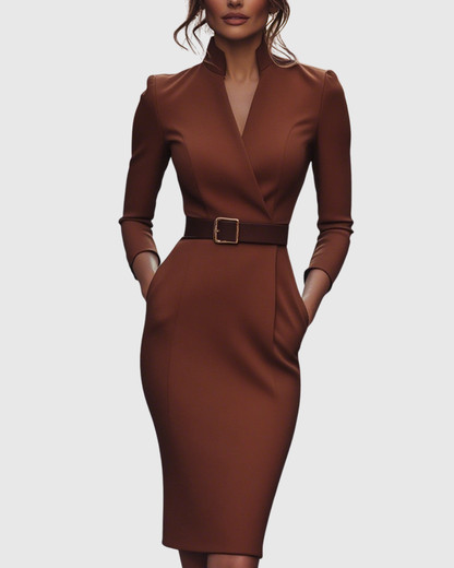 Elegant everyday midi dress for women | Claribel -6