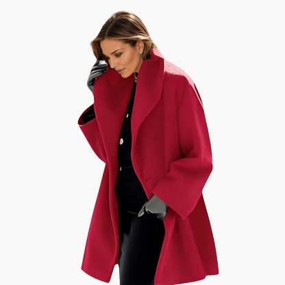 Wide-collar structured statement jacket for women | Valeria -3