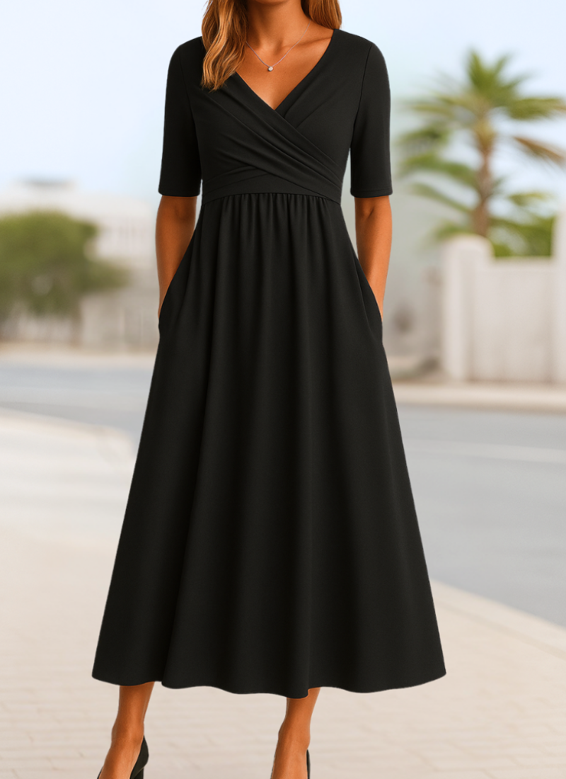 Stylish crossover everyday casual dress for women | Monica -3