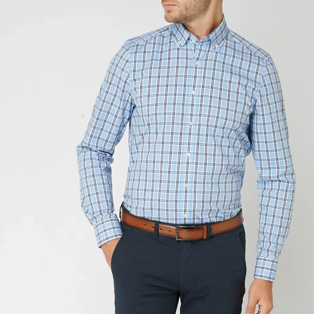 Classic refined check everyday shirt for men | Ethane -1