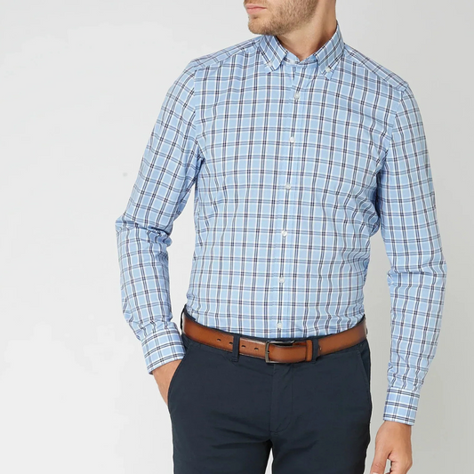 Classic refined check everyday shirt for men | Ethane -1