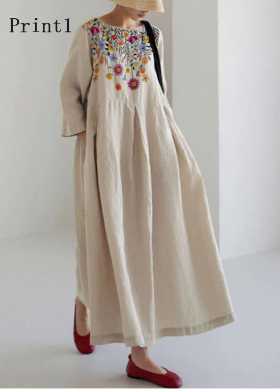 Apricot Patchwork Pocket Spring Dress for Women | Marielle