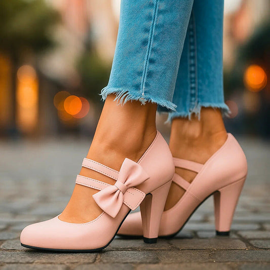 Elegant bow-detail occasion heels for women | Bella -1