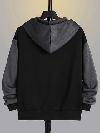 Dervan | Men's Color Block Full Zip Hooded Sweatshirt