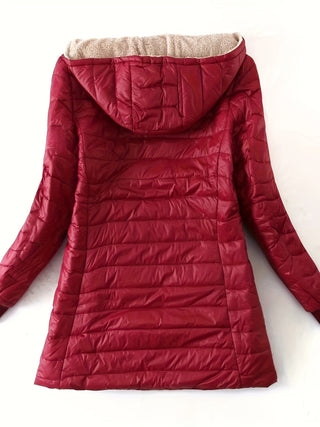Elvanna | Women's Quilted Longline Coat with Ribbed Cuffs