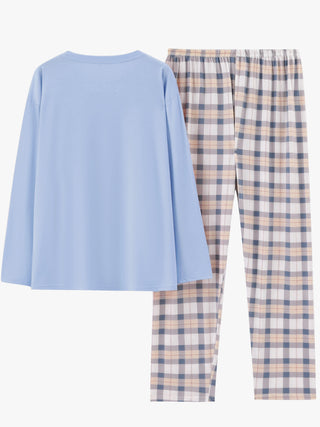Sylvara | Women's Plaid Long Sleeve Pullover Set