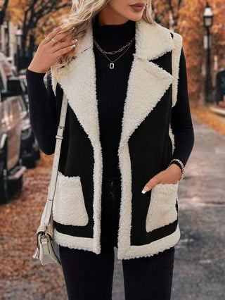 Varelle | Women's Lapel Collar Warm Vest with Front Pockets