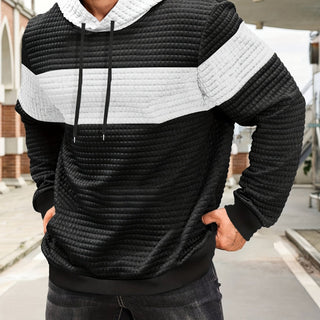 Tavren | Men's Textured Color Block Pullover Hoodie