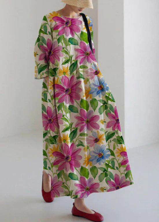 Apricot Patchwork Pocket Spring Dress for Women | Marielle