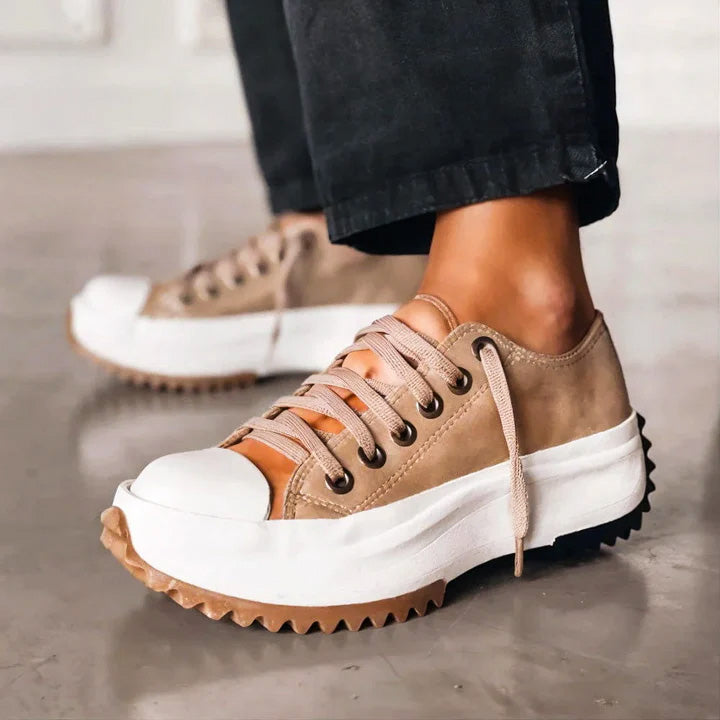 Platform high-top saw-tooth sole trainers for women | Evora -1