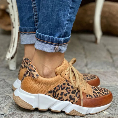 Comfortable leopard print everyday trainers for women | Crissa -2