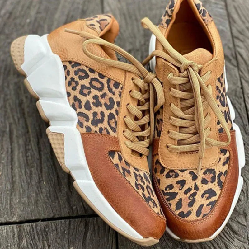 Comfortable leopard print everyday trainers for women | Crissa -4