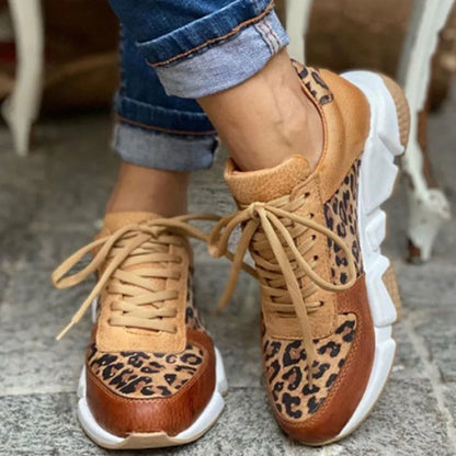 Comfortable leopard print everyday trainers for women | Crissa -1