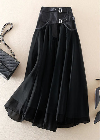 French grey patchwork tulle skirt for women | Greyelle -6