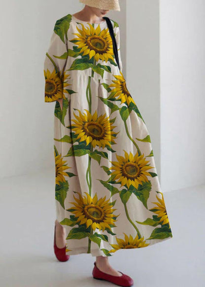 Apricot Patchwork Pocket Spring Dress for Women | Marielle
