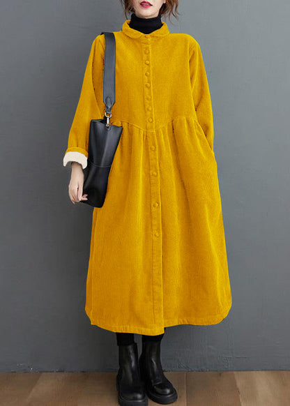 Blackish Green Corduroy Cinched Coat for Women | Mirelle