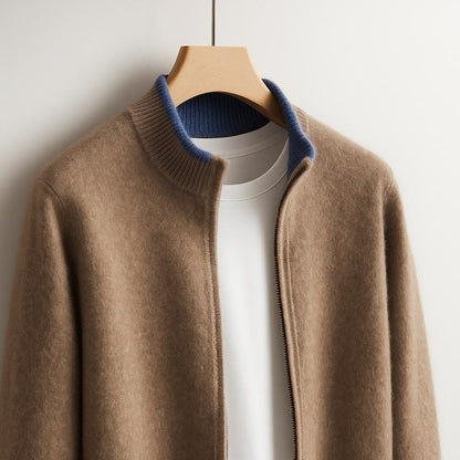 Smart zip-front everyday cardigan for men | Alessio -4