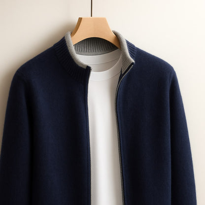 Smart zip-front everyday cardigan for men | Alessio -6