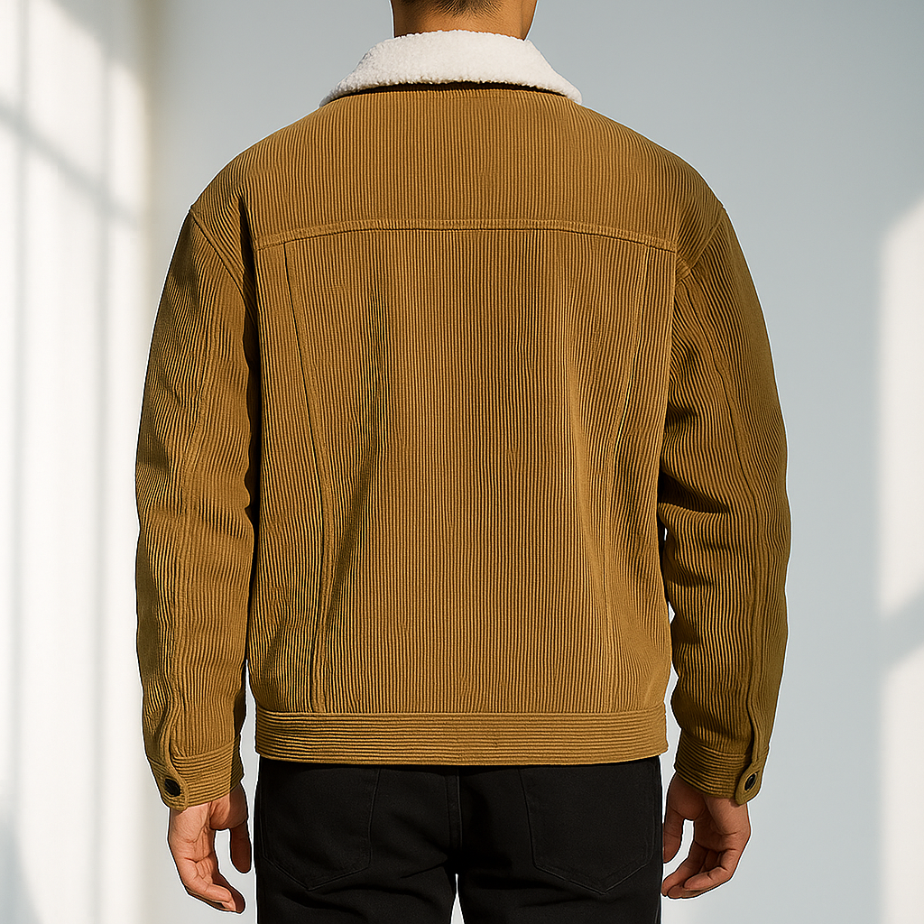 Corduroy fleece-lined casual jacket for men | Hudson -2