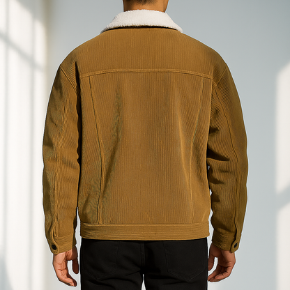 Corduroy fleece-lined casual jacket for men | Hudson -2