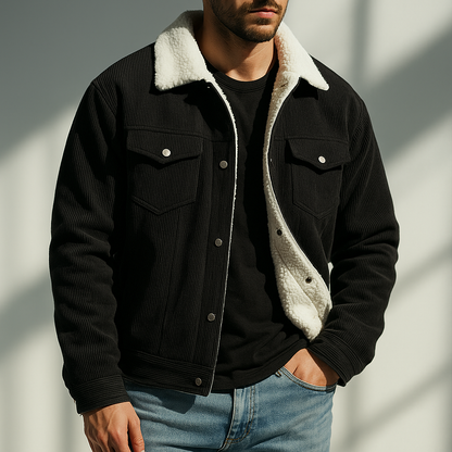 Corduroy fleece-lined casual jacket for men | Hudson -6