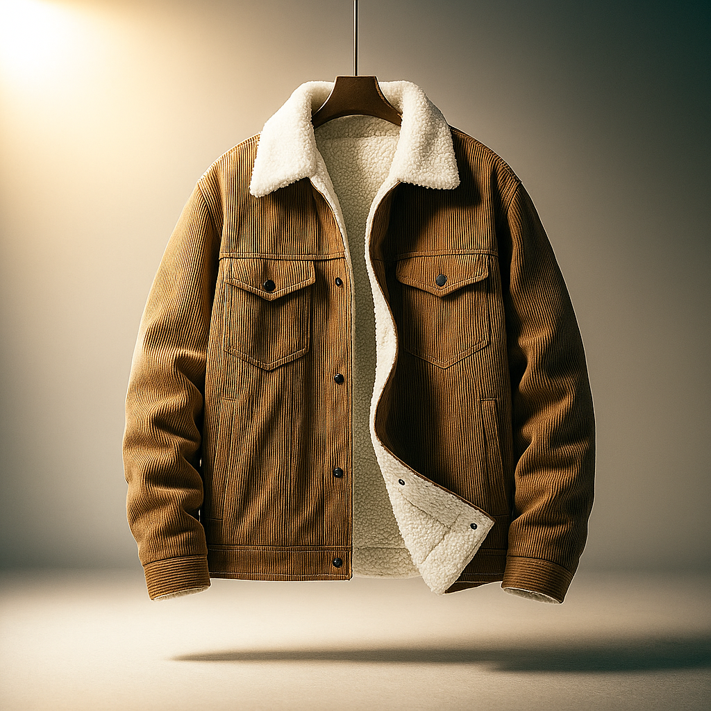 Corduroy fleece-lined casual jacket for men | Hudson -3