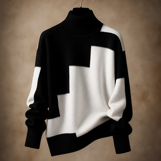 Classic ribbed turtleneck sweater for women | Alessia -1