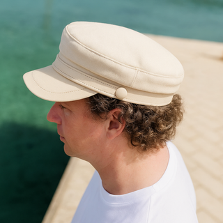 Felt fisherman cap with leather brim for men | Riviera -3