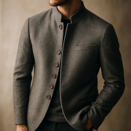 Warm wool stand-collar jacket for men | Matteo -6