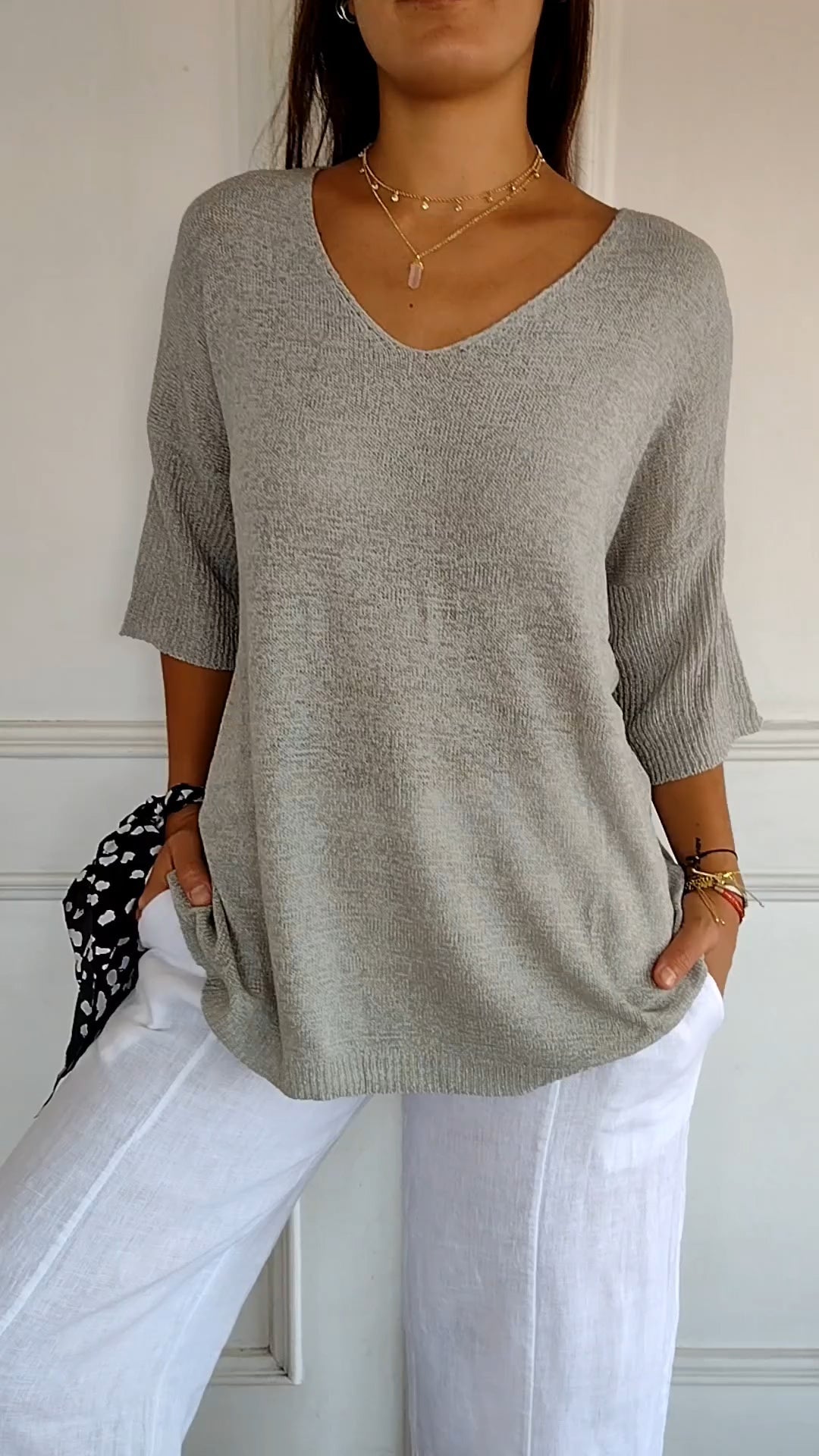 Timeless V-neck everyday casual top for women | Jill -9