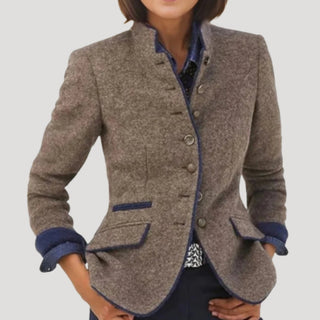 Fitted tweed country blazer for women | Tweedley -3