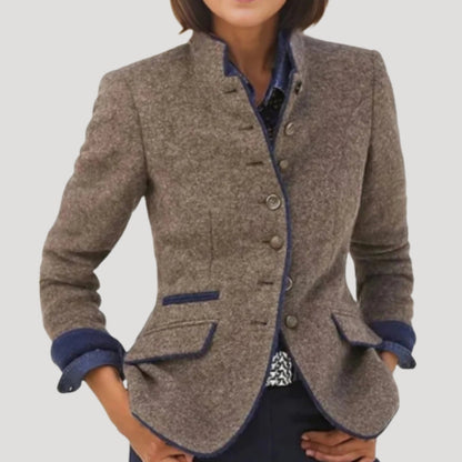 Fitted tweed country blazer for women | Tweedley -3