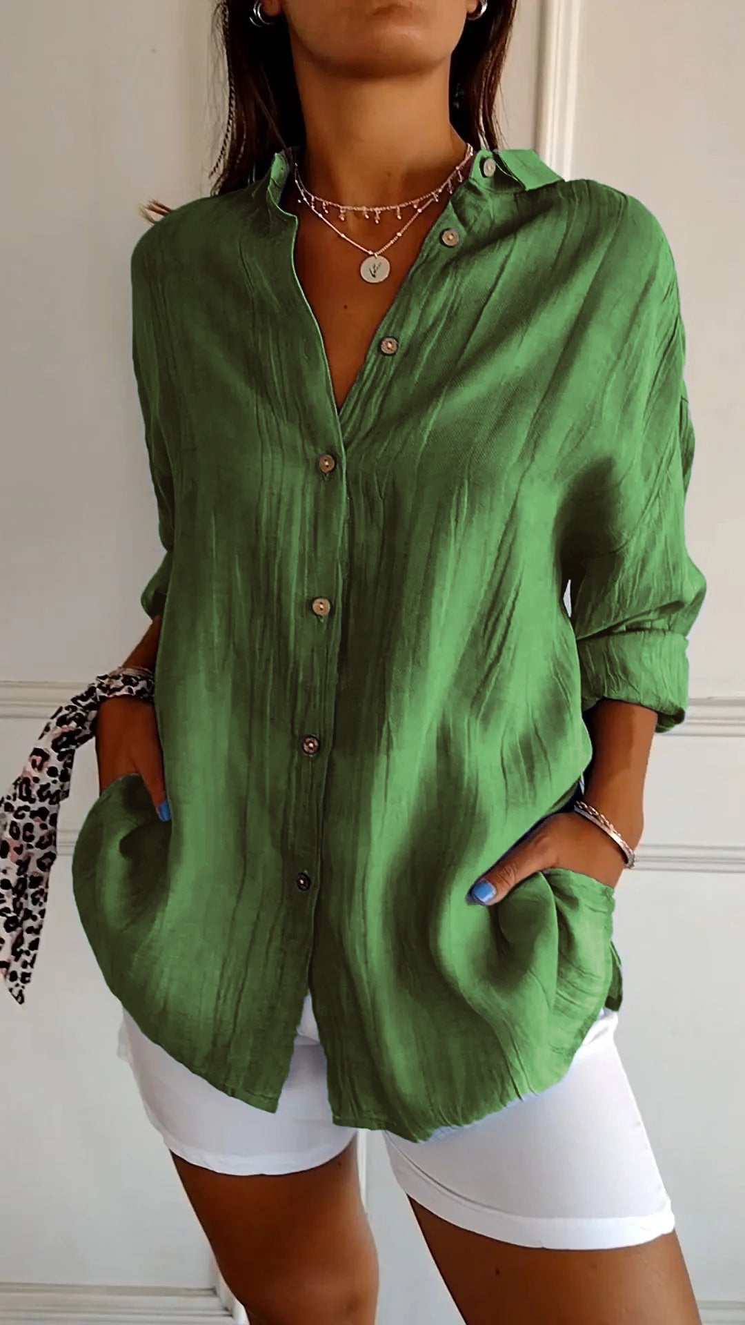 Elegant oversized everyday casual blouse for women | Emily -9