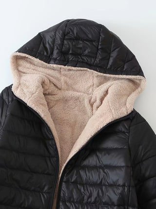 Elvanna | Women's Quilted Longline Coat with Ribbed Cuffs