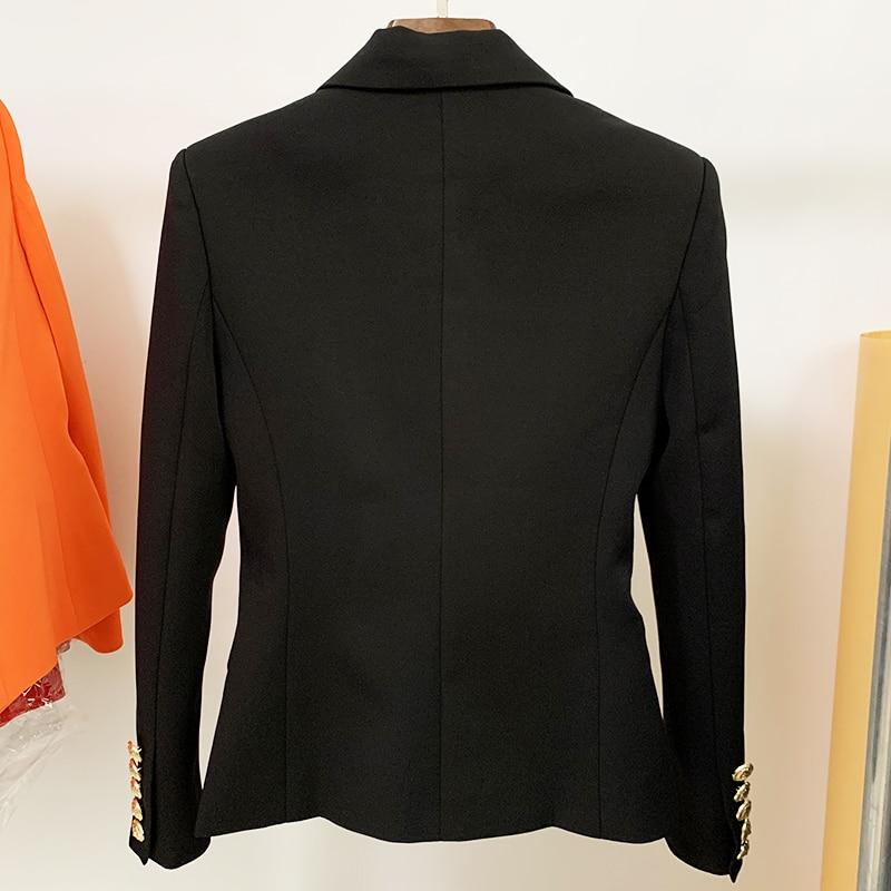 Double-breasted gold-button tailored blazer for women | Vivienne -4