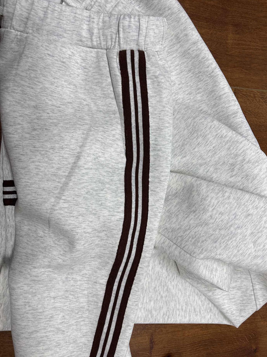 Retro half-zip sweatshirt and wide-leg trousers set for women | Vireon -15