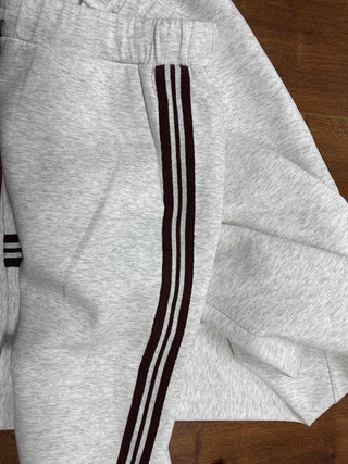 Retro half-zip sweatshirt and wide-leg trousers set for women | Vireon -15