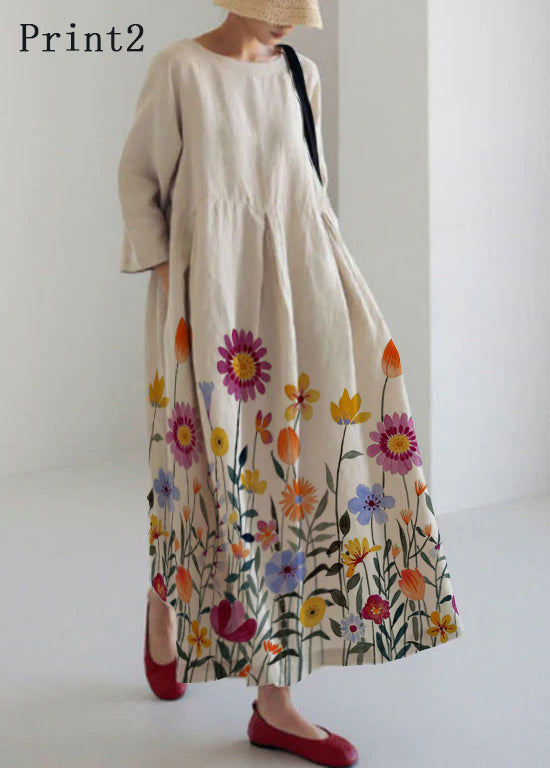 Apricot Patchwork Pocket Spring Dress for Women | Marielle
