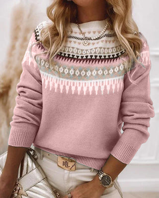 Nordic | Women's Fair Isle Mock Neck Knit Sweater