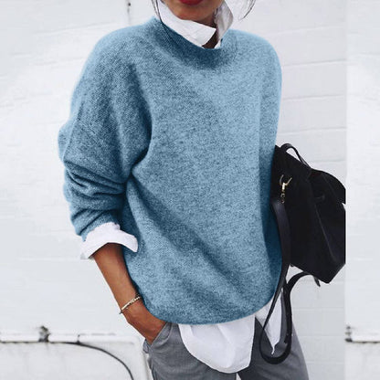 Elegant classic round-neck knit sweater for Women | Elena Grace