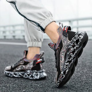 Street-style splattered-sole everyday trainers for men | Rebel Pulse -13