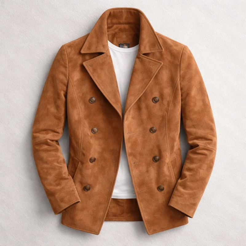 Classic wool tailored pea coat for men | Russell -1