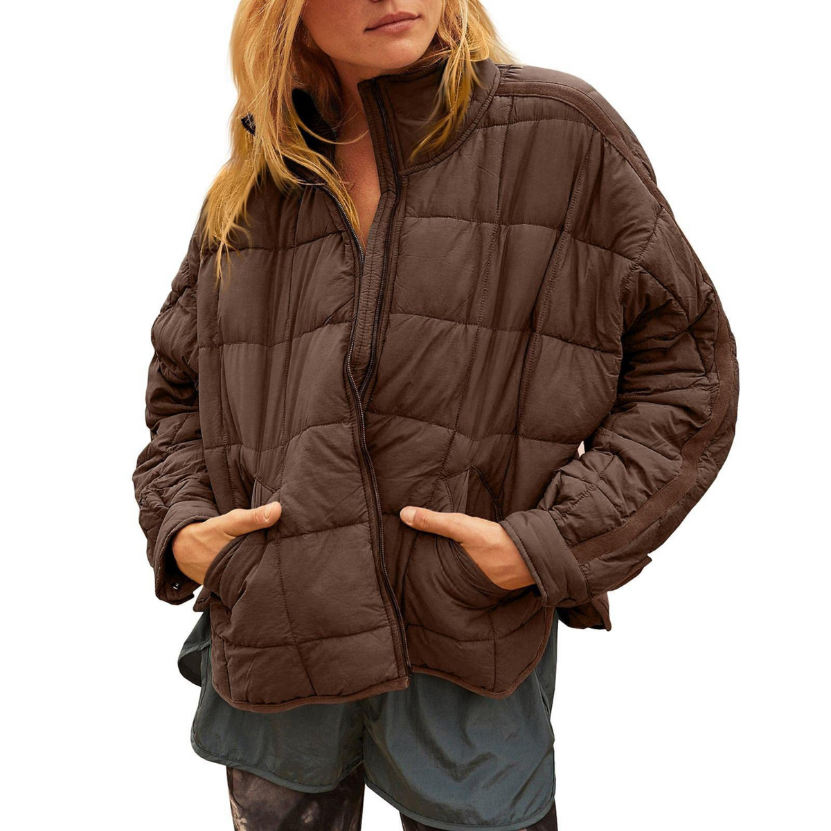 Lightweight compact zip puffer jacket for women | April -2