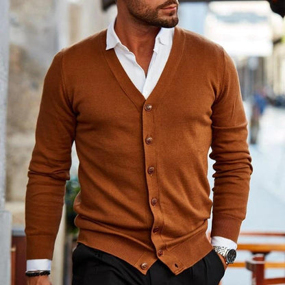 Alaric | Men's V Neck Button Front Cardigan