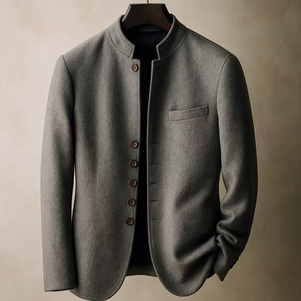 Warm wool stand-collar jacket for men | Matteo -1