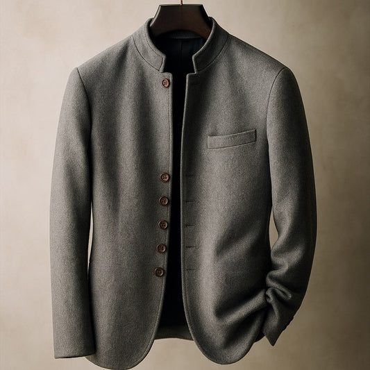Warm wool stand-collar jacket for men | Matteo -1