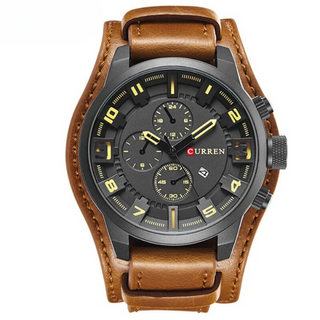 Leather-strap chronograph calendar watch for men | Legacy -7